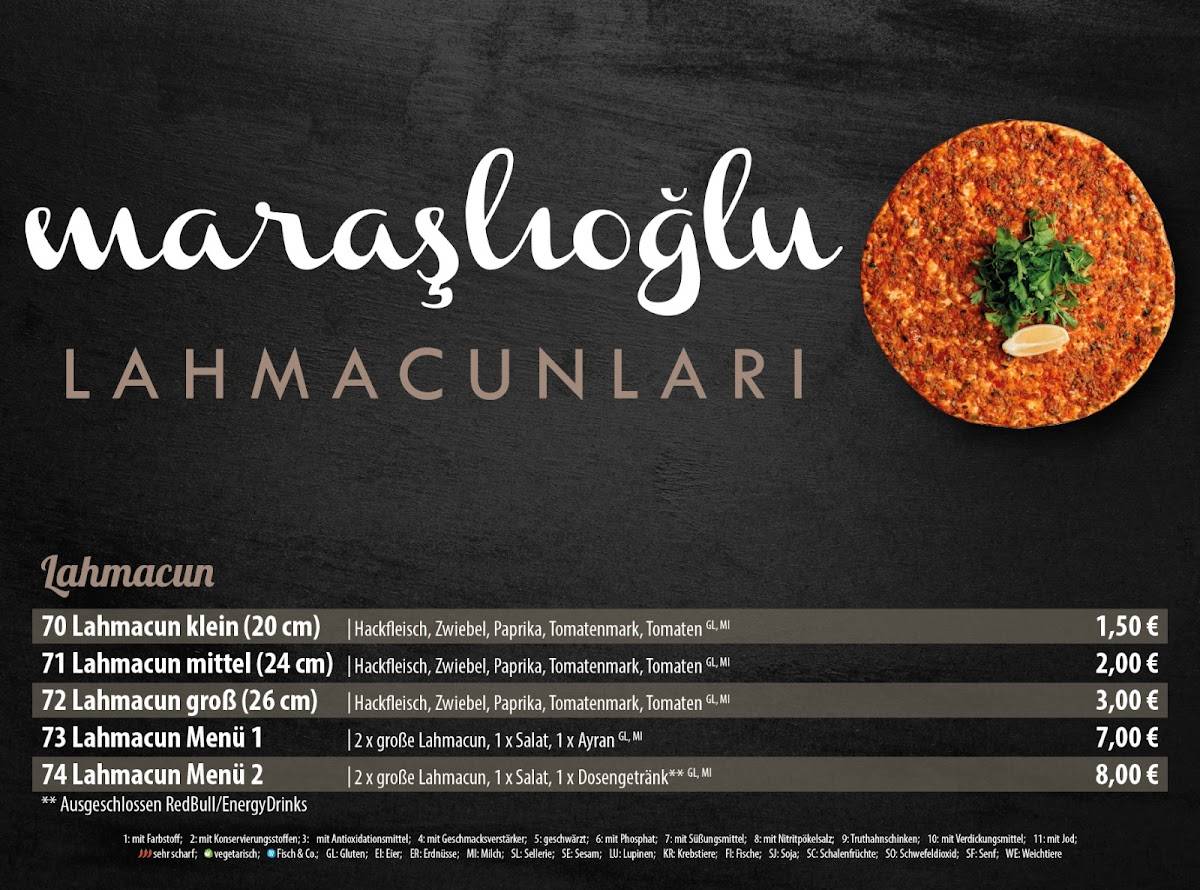 Originale Maraşlıoğlu Speisekarte mit frisch gebackenem Lahmacun